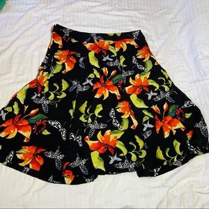 Soft surroundings floral a-line midi skirt size petite XL